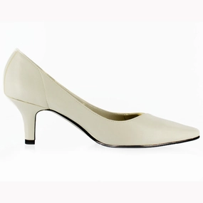 Chiffon Pointed Toe Kitten Heel Pumps Quality Feel Work Day Style