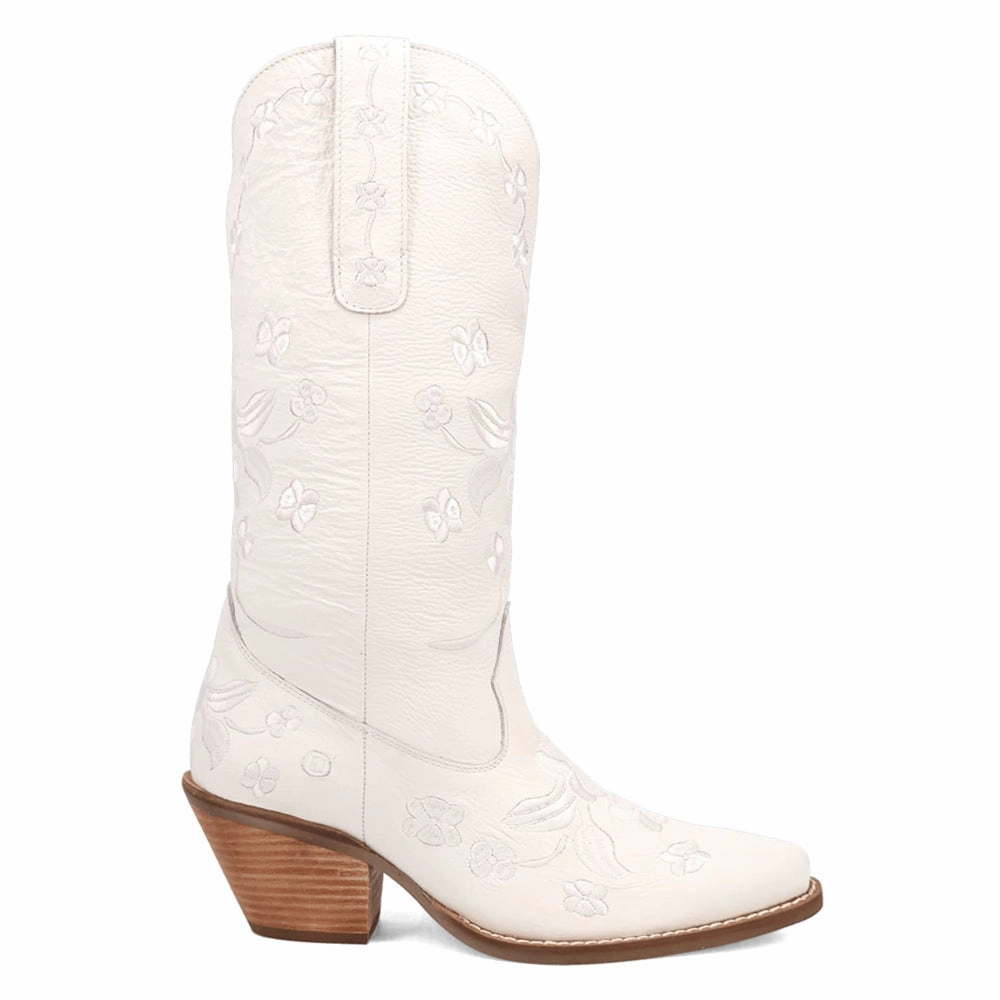 Love Bug Floral Embroidered Snip Toe Cowboy Boots Mud Friendly Waterproof Feature