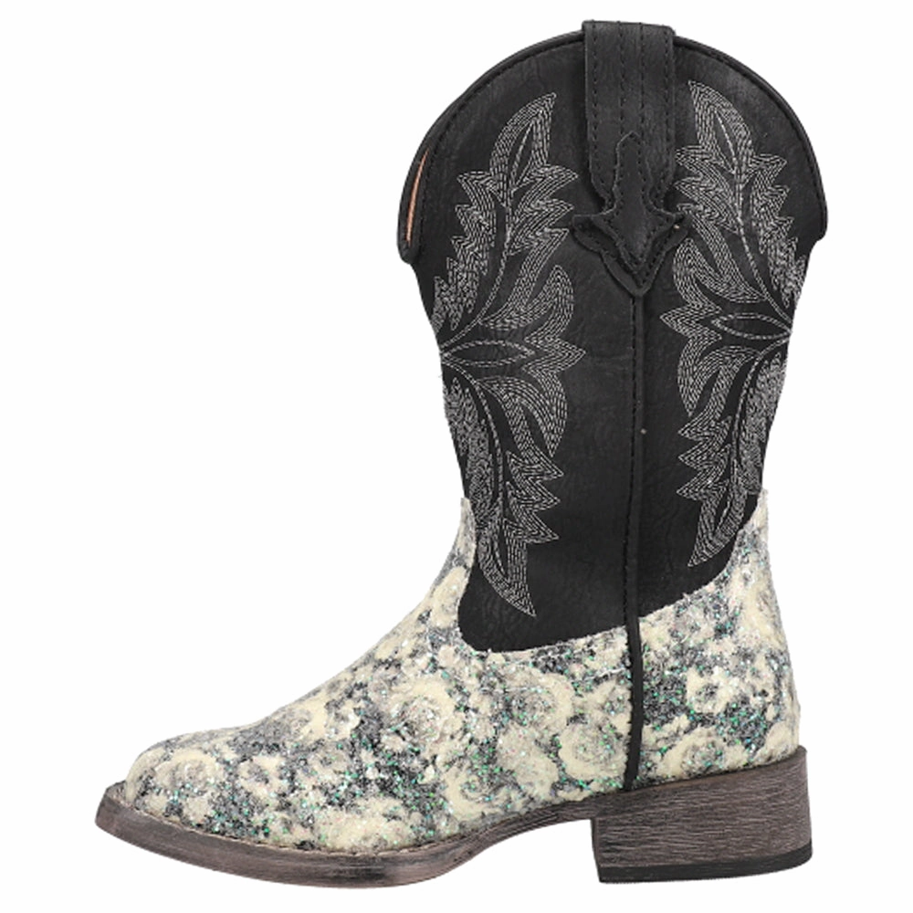 Claire Floral Square Toe Cowboy Boots (Little Kid-Big Kid) Eco Material Hiking Trails Wide toe box
