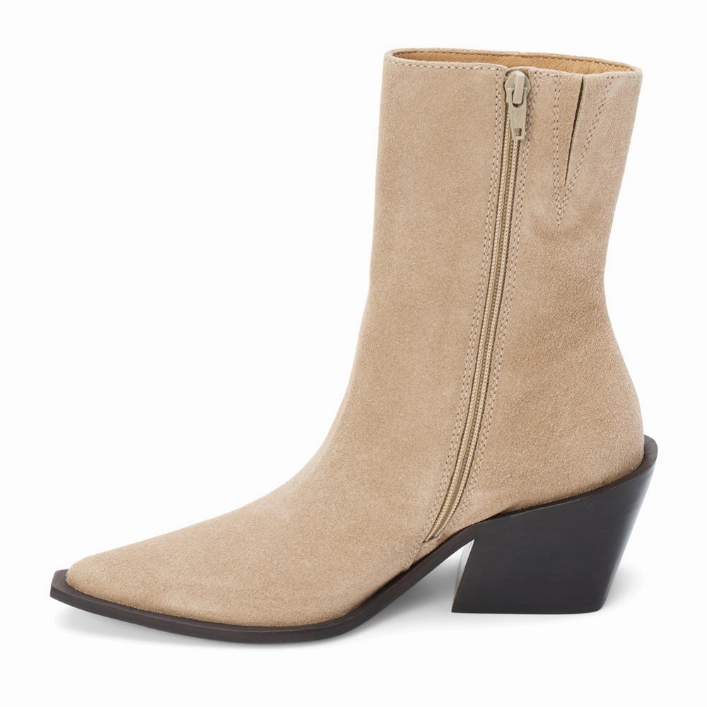 Comfortable Flex Tactile Feedback Sole Cleo Pointed Toe Zippered Booties