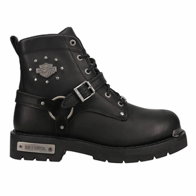 Comfortable Experience Heavy Grip Becky Studded Round Toe Motorcycle Boots