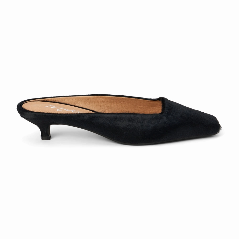 Travel Office Classy Square Toe Kitten Heel Mules