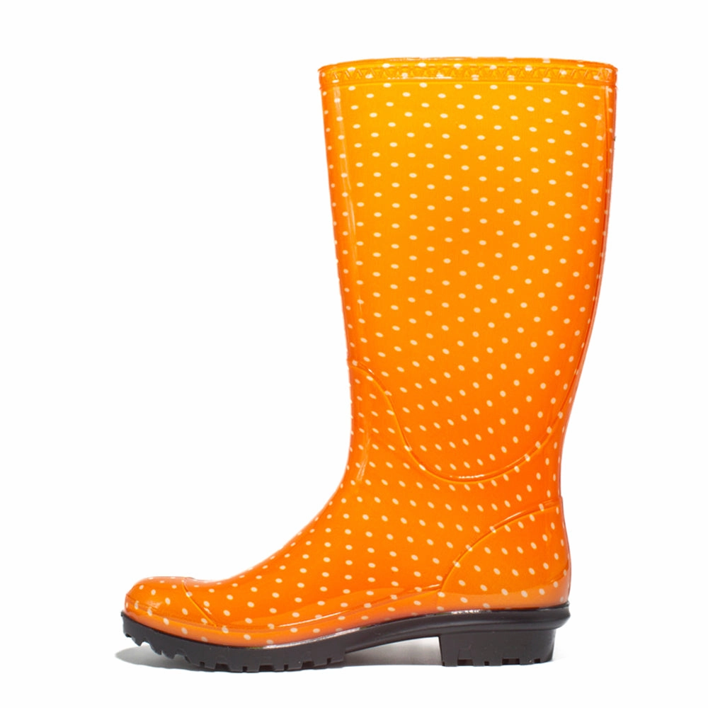 Clemson University Polka Dot Round Toe Rain Boots Torsion Control System