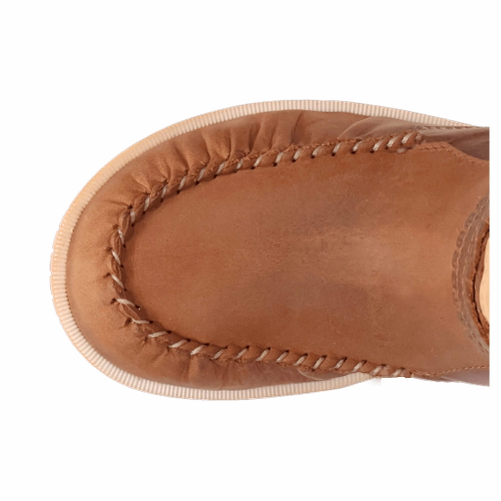 Montauk Fringe Round Toe Moccasin Boots ventilation channels Walk Support