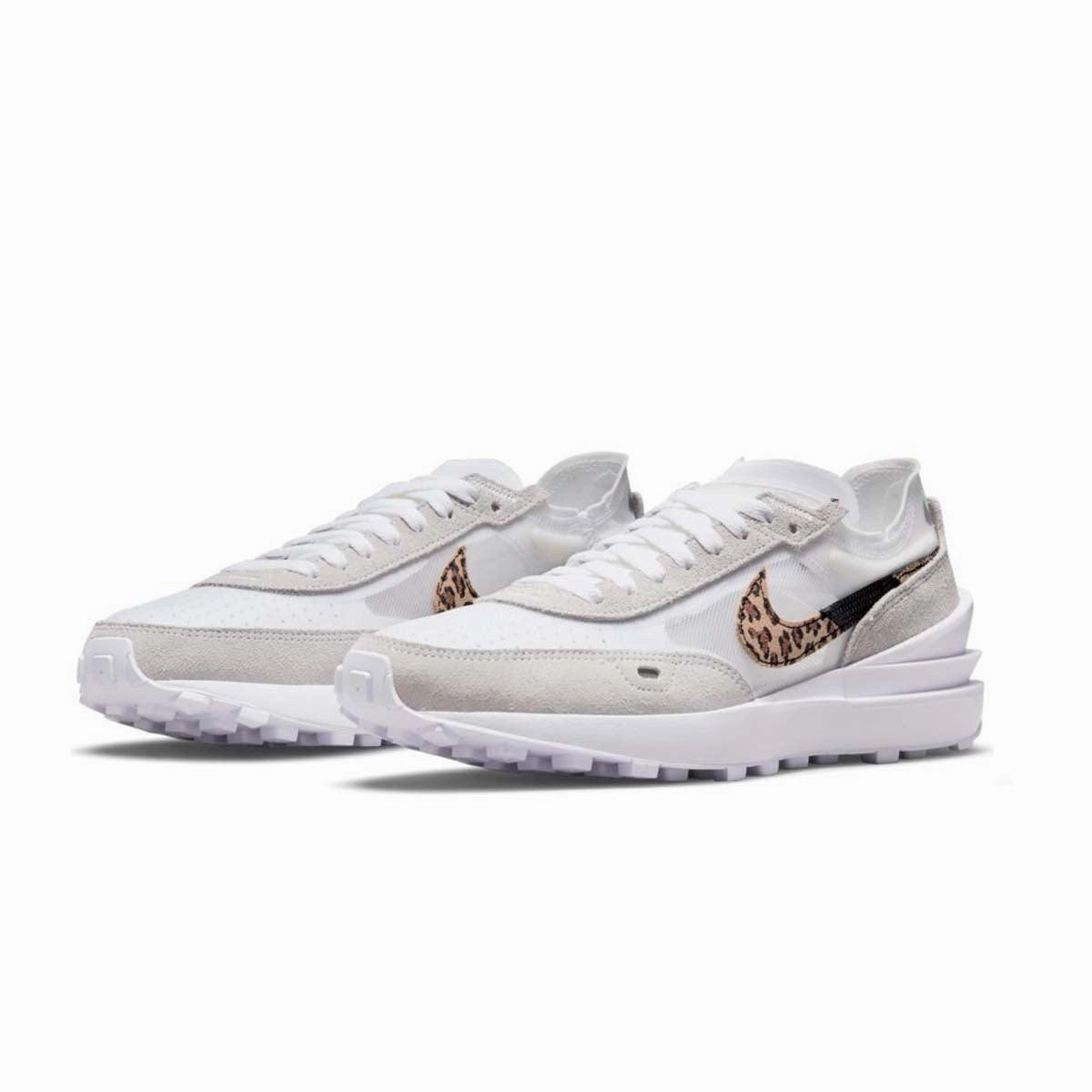 Wmns Waffle One SE 'White Leopard' Non Tangling Lacing Travel Shoes