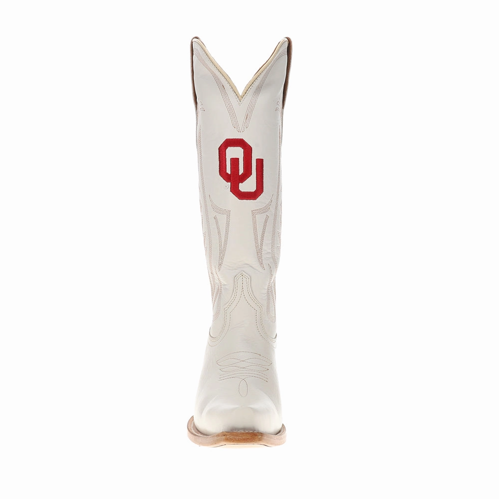 University of Oklahoma Gameday Embroidered Snip Toe Cowboy Boots Adjustable lacing Retro feel
