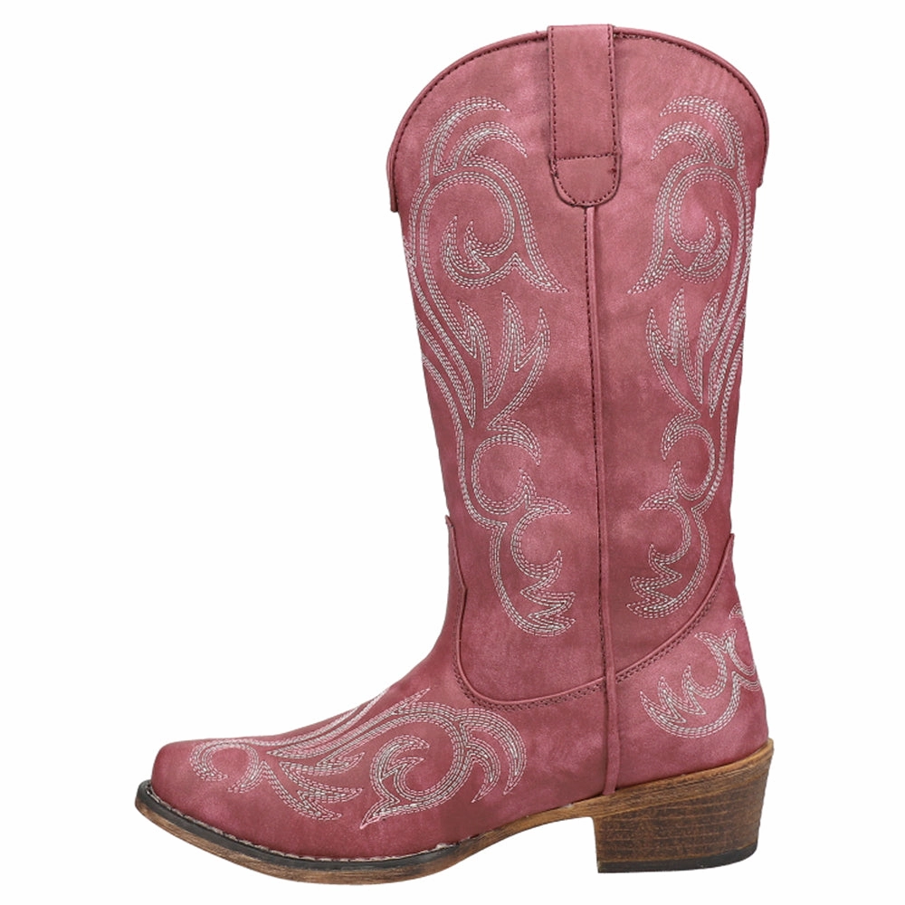 Riley Embroidered Snip Toe Cowboy Boots Comfortable Straps