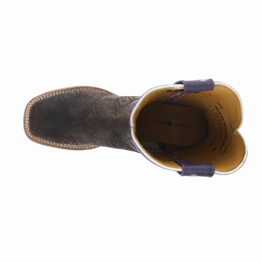 Model Protective Footwear Sizzling Aztec Southwest Square Toe Cowboy Boots