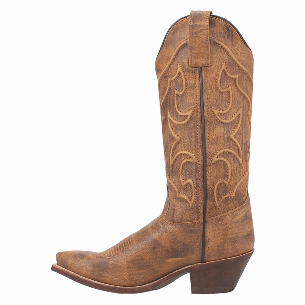 Reva Embossed Snip Toe Cowboy Boots Warm and Cozy Easy on