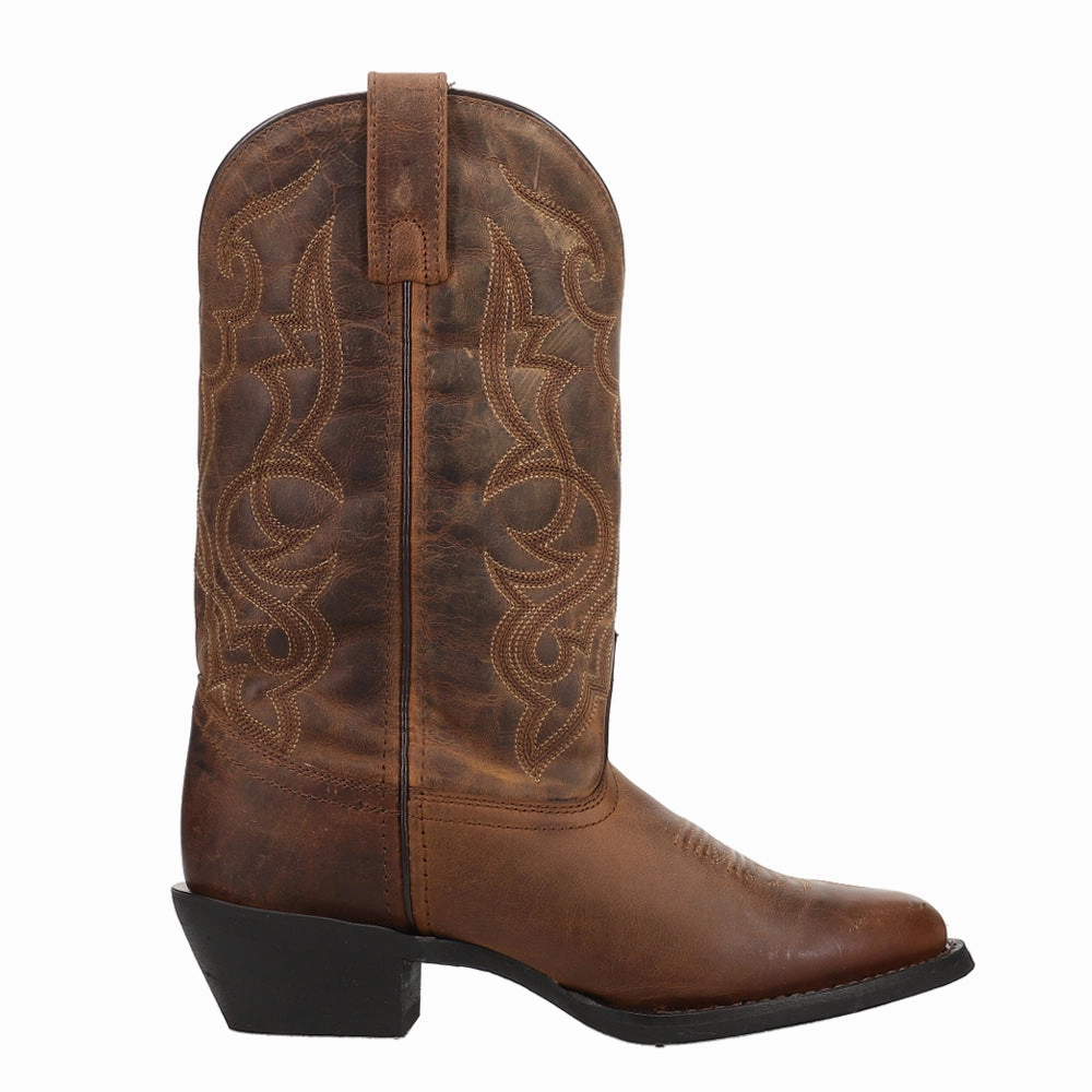 Maddie Embroidered Round Toe Pull On Cowboy Boots Business Meeting