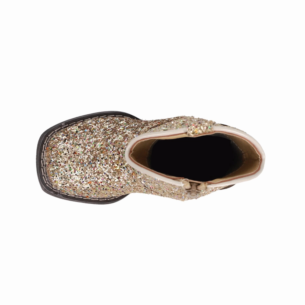 Breathable Weekend Wanderer Glitter Galore Square Toe Cowboy Boots (Toddler)