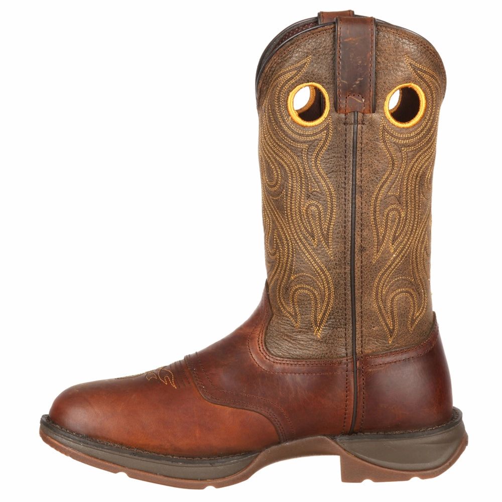 Handcrafted Details Rebel Embroidered Round Toe Cowboy Boots
