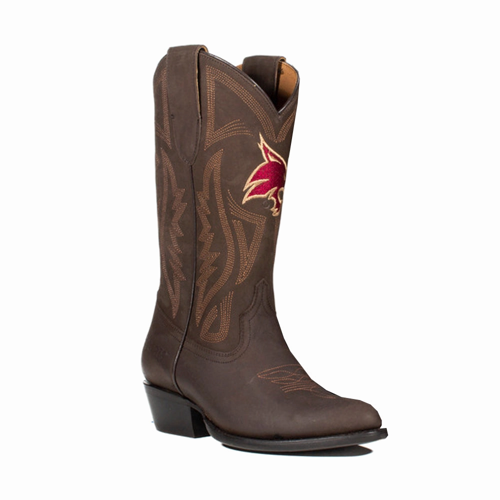 dry surface Texas State University Embroidered Round Toe Cowboy Boots