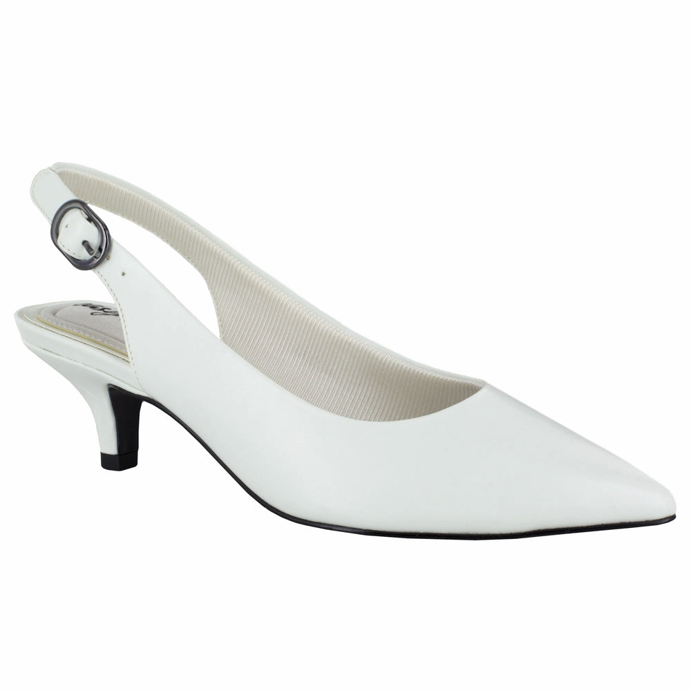 True Fit Faye Pointed Toe Slingback Kitten Heel Pumps