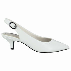Contemporary Style Faye Pointed Toe Slingback Kitten Heel Pumps