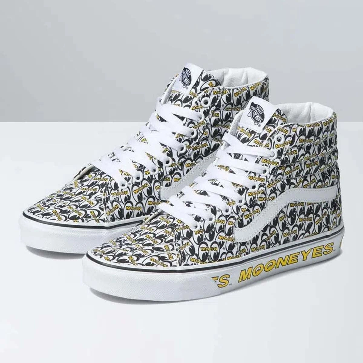 Abrasion Resistant Reinforcements Anti Slip Traction Pattern   Mooneyes SK8-Hi 'White Yellow'