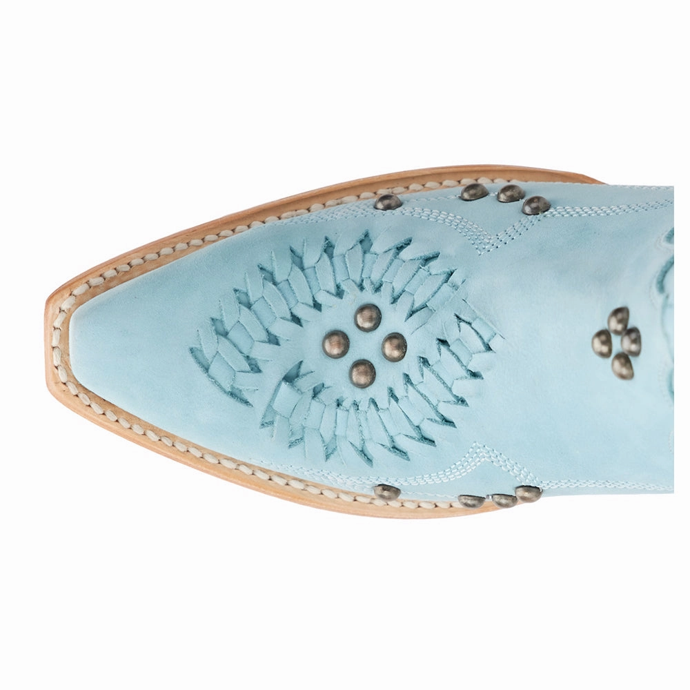 Cossette Embroidered Studded Snip Toe Cowboy Bootie Wide toe box