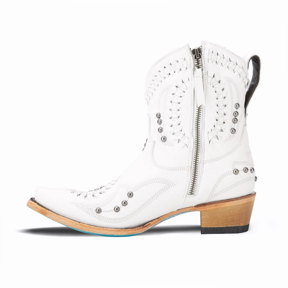 Cossette Embroidered Studded Snip Toe Cowboy Bootie Winter Walk Seamless Comfort Comfort Seeker