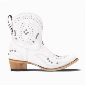 Cossette Embroidered Studded Snip Toe Cowboy Bootie Low Profile Urban Commute Deep Tread