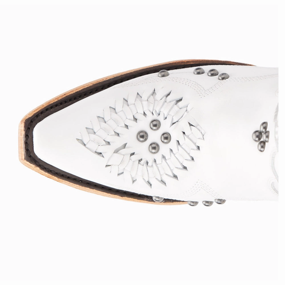 Hybrid style Cossette Embroidered Studded Snip Toe Cowboy Bootie