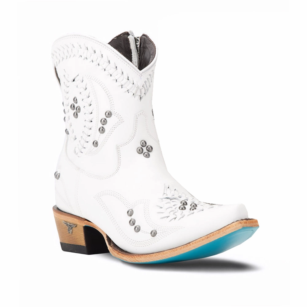 Long Last Cossette Embroidered Studded Snip Toe Cowboy Bootie