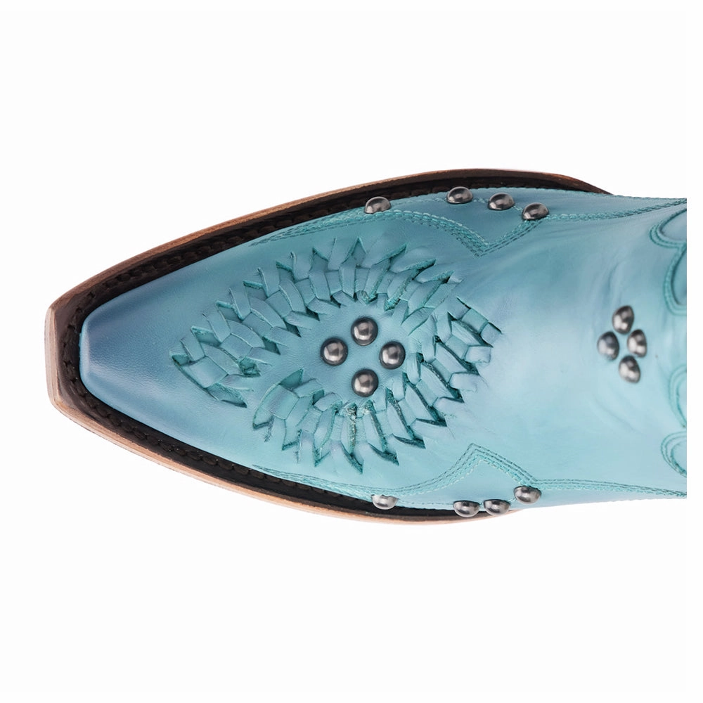 natural materials Cossette Embroidered Studded Snip Toe Cowboy Bootie