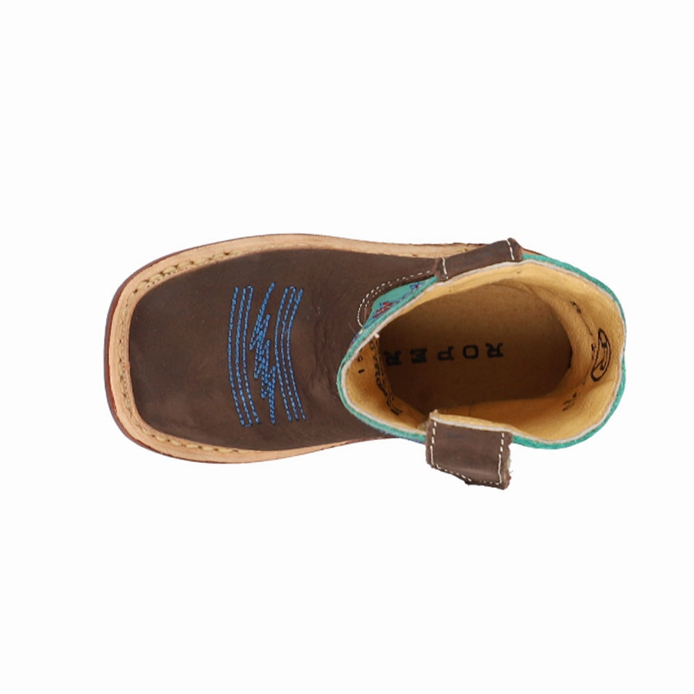 Cowbaby Embroidery Square Toe Cowboy Boots (Infant) Silver Glow