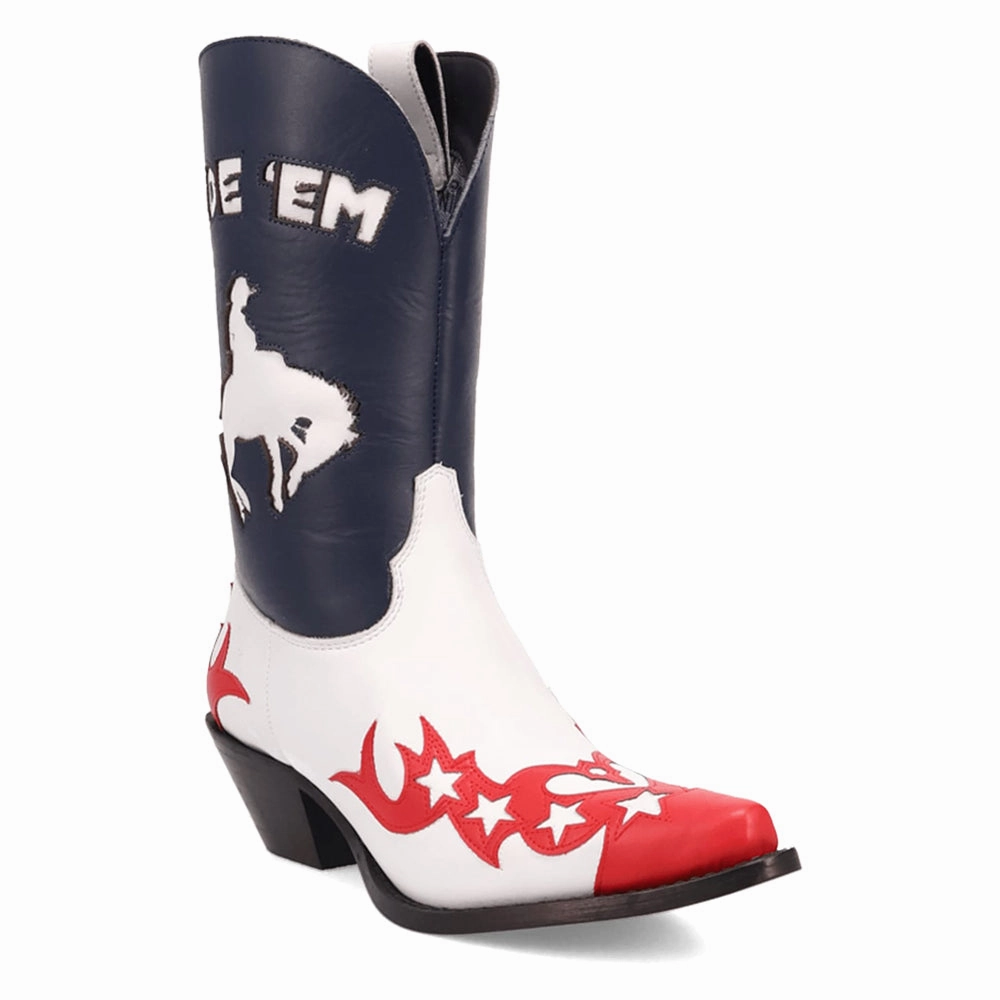 Cowgirl Patriotic Snip Toe Cowboy Booties Flexible Construction London Edge