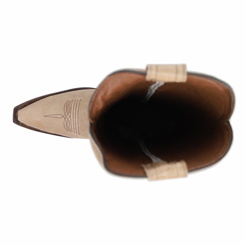 Cowhide Embroidered Snip Toe Cowboy Boots Travel Protective Finish Morning Walk