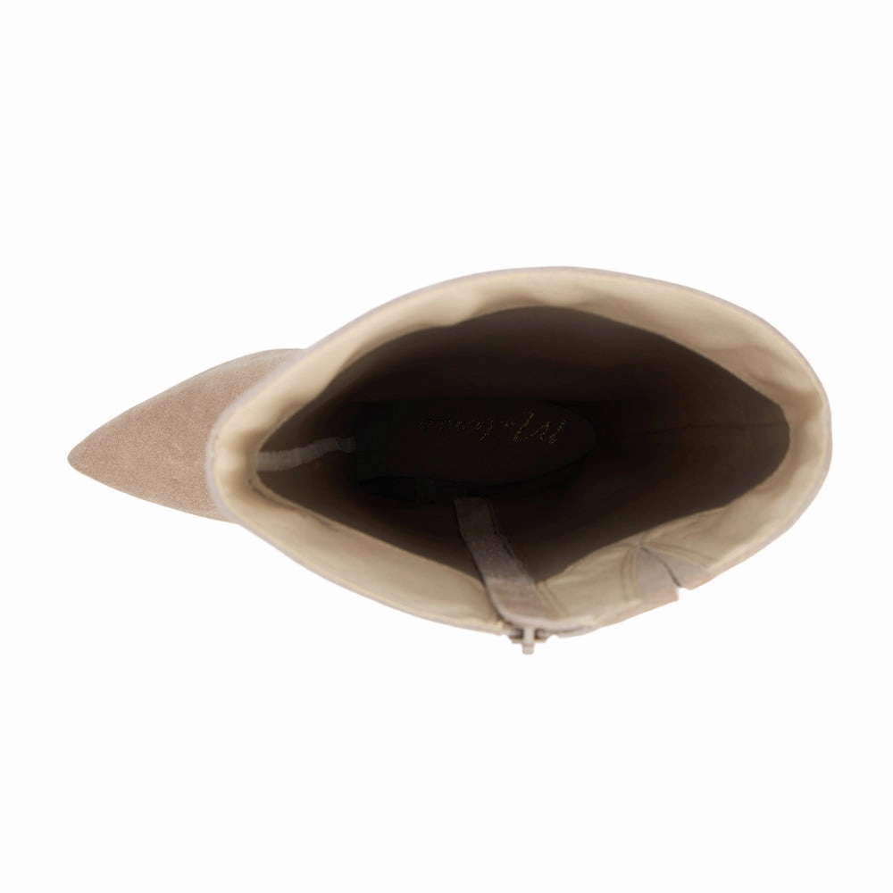 Velvet Texture Elevate Pointed Toe Zippered Boots