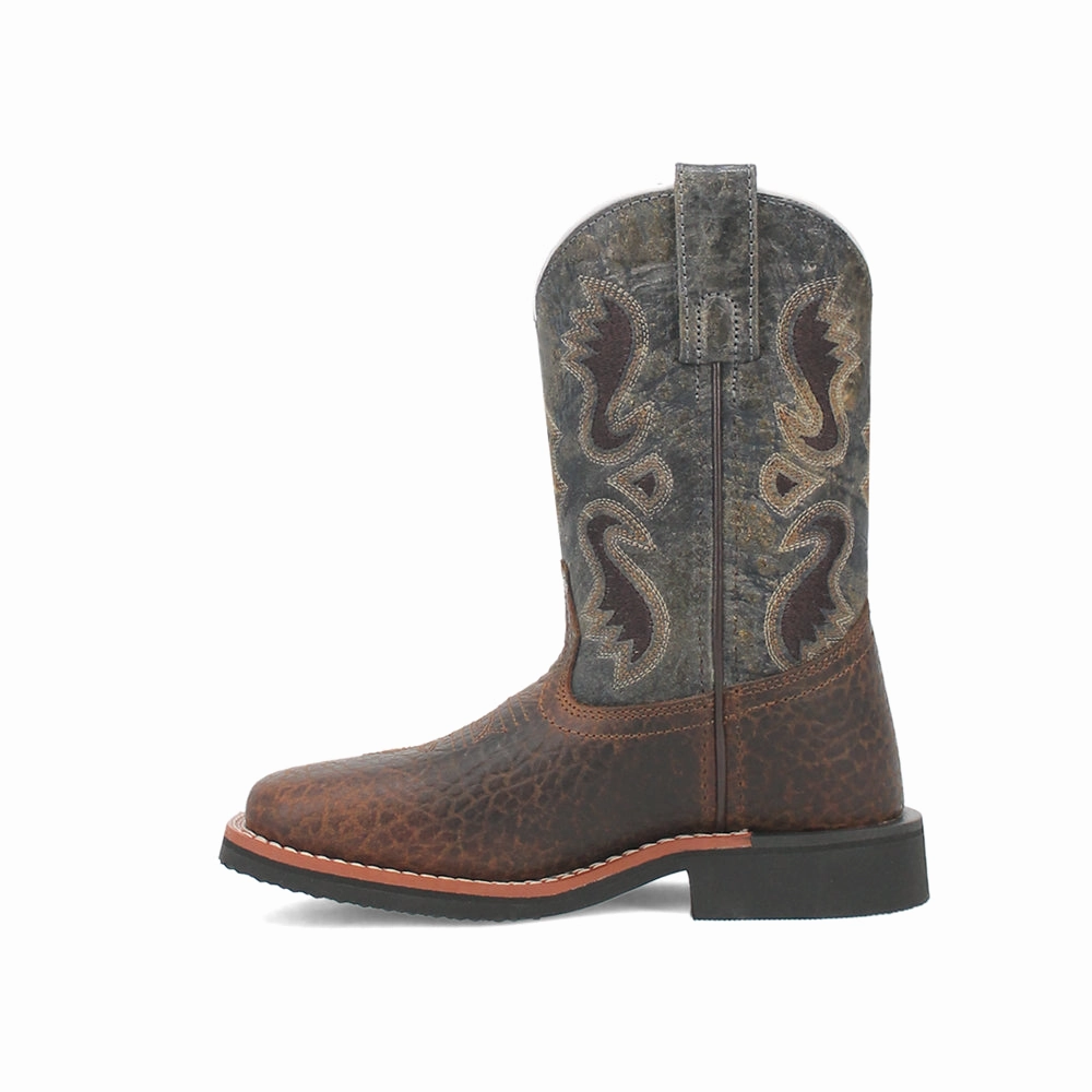 Rugged Built Daily Walks Creek Embroidered Square Toe Cowboy Boots (Little Kid-Big Kid)