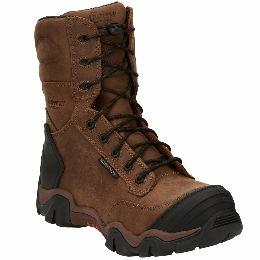 Cross Terrain 8 Inch Waterproof Nano Composite Toe Hiker Work Boots athletic men