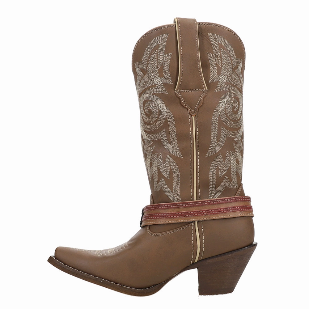 Cushioned Step Snowy Path Crush Flag Accessory Embroidered Snip Toe Cowboy Boots