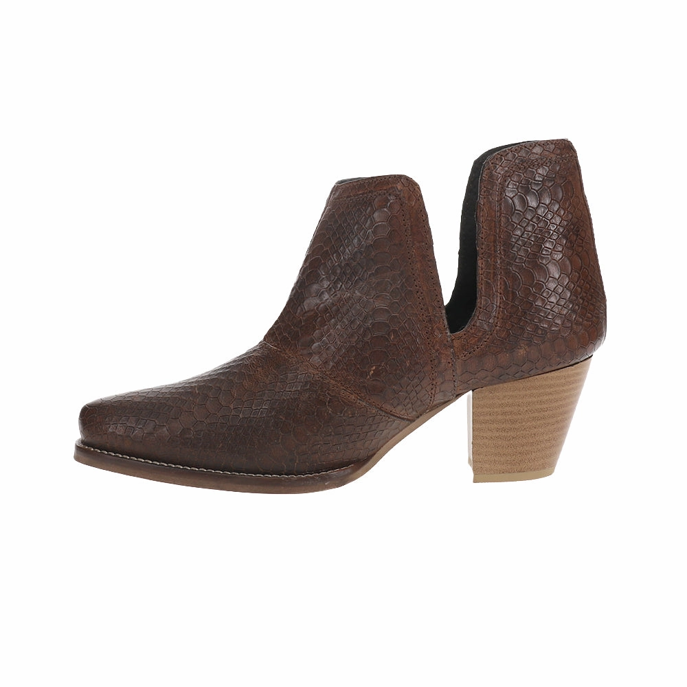 Waterproof Protection Rowdy Western Snake Print Snip Toe Cowboy Bootie