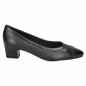 Myrtle Round Toe Block Heel Pumps Straight Cut
