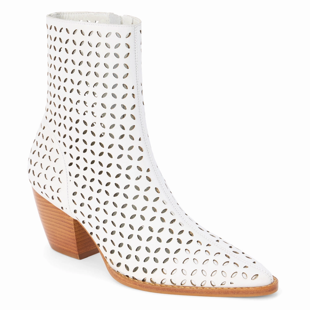 Warm Touch Dahlia Cut Out Pointed Toe Zippered Booties
