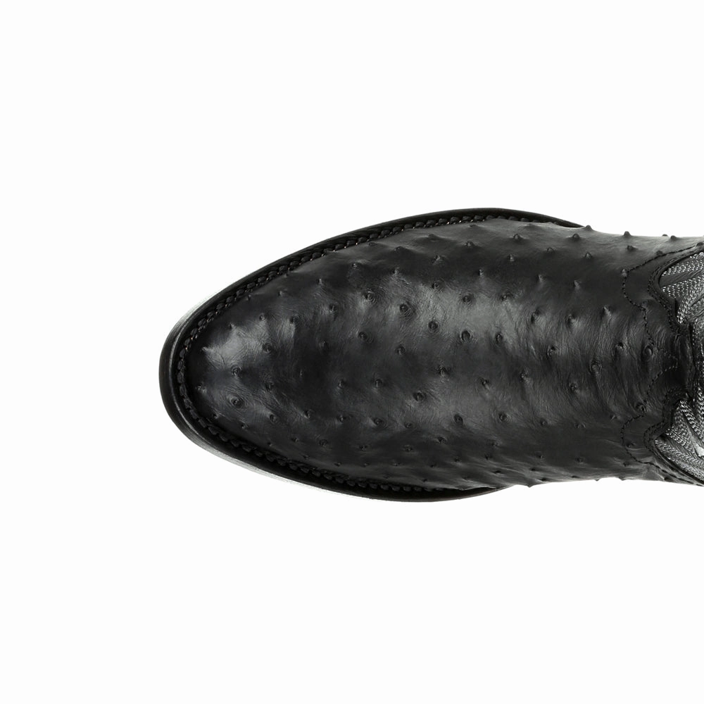 shopper Premium Exotic Full Quill Ostrich Embroidered Round Toe Pull On Cowboy Boots