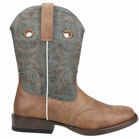 Daniel Embroidered Square Toe Pull On Cowboy Boots combat boots