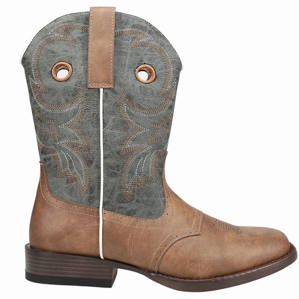 Daniel Embroidered Square Toe Pull On Cowboy Boots combat boots