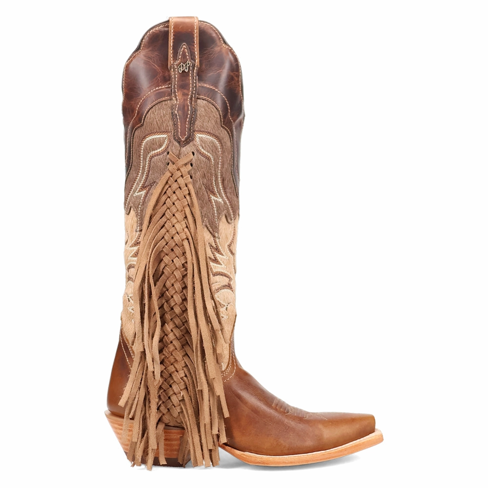 Insulated Adventure Journey Dayla Braided Fringe Snip Toe Pull On Cowboy Boots