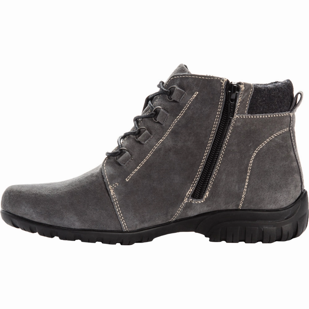 Delaney Round Toe Lace Up Zippered Booties Comfortable ankle support Padded Interior Rainy Day Commuter