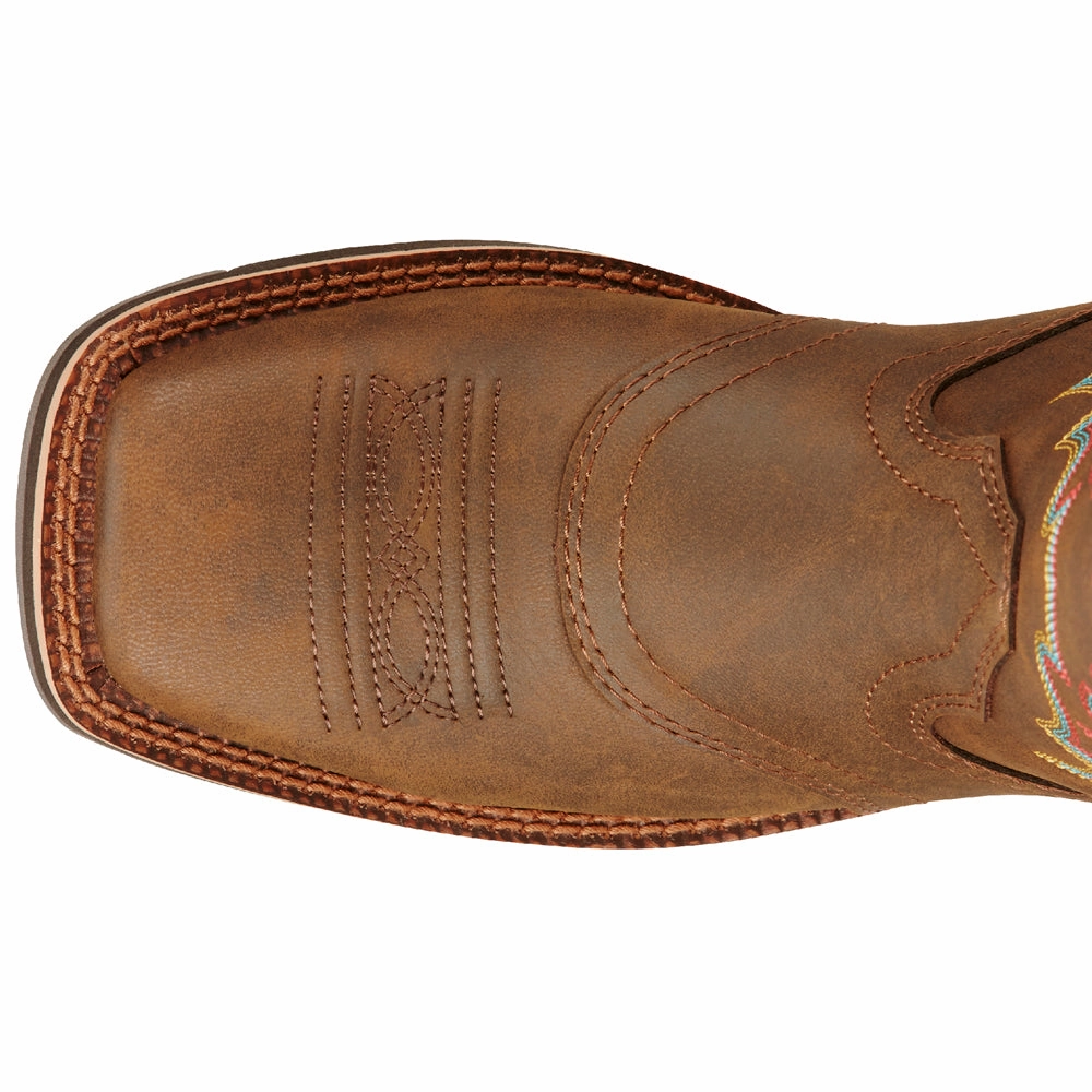 Delilah Embroidery Square Toe Cowboy Boots Comfort Padding