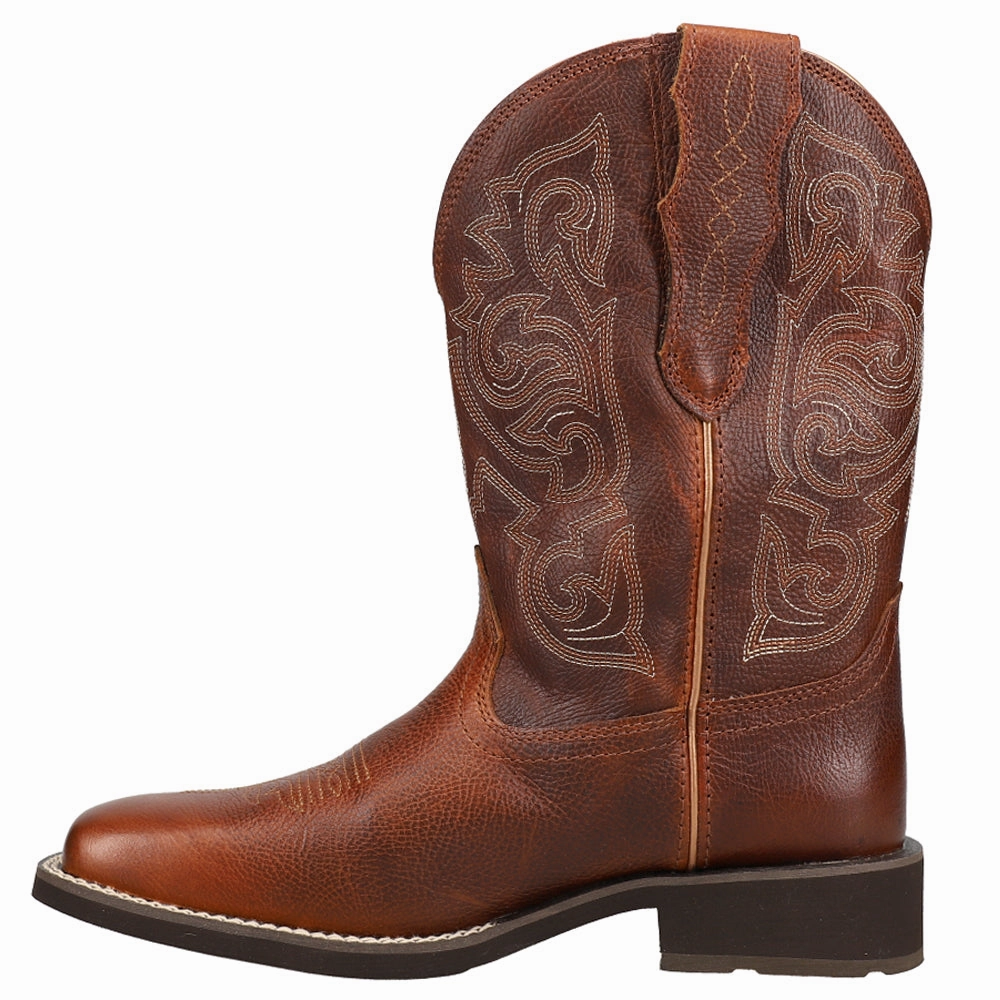 Sharp Look Simple Look Delilah StretchFit Embroidery Square Toe Cowboy Boots