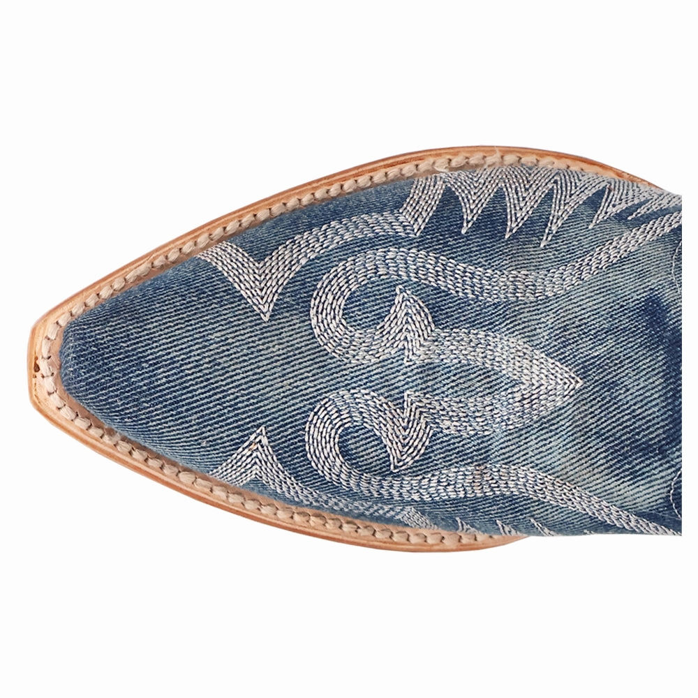 Elastic Goring Quick Drying Cold Climate Denim Darlin Snip Toe Cowboy Boots