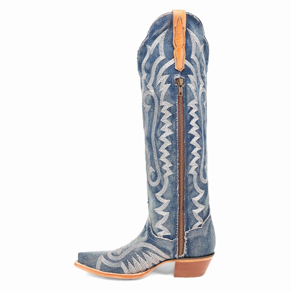 Denim Darlin Snip Toe Cowboy Boots Thermoregulating Insole