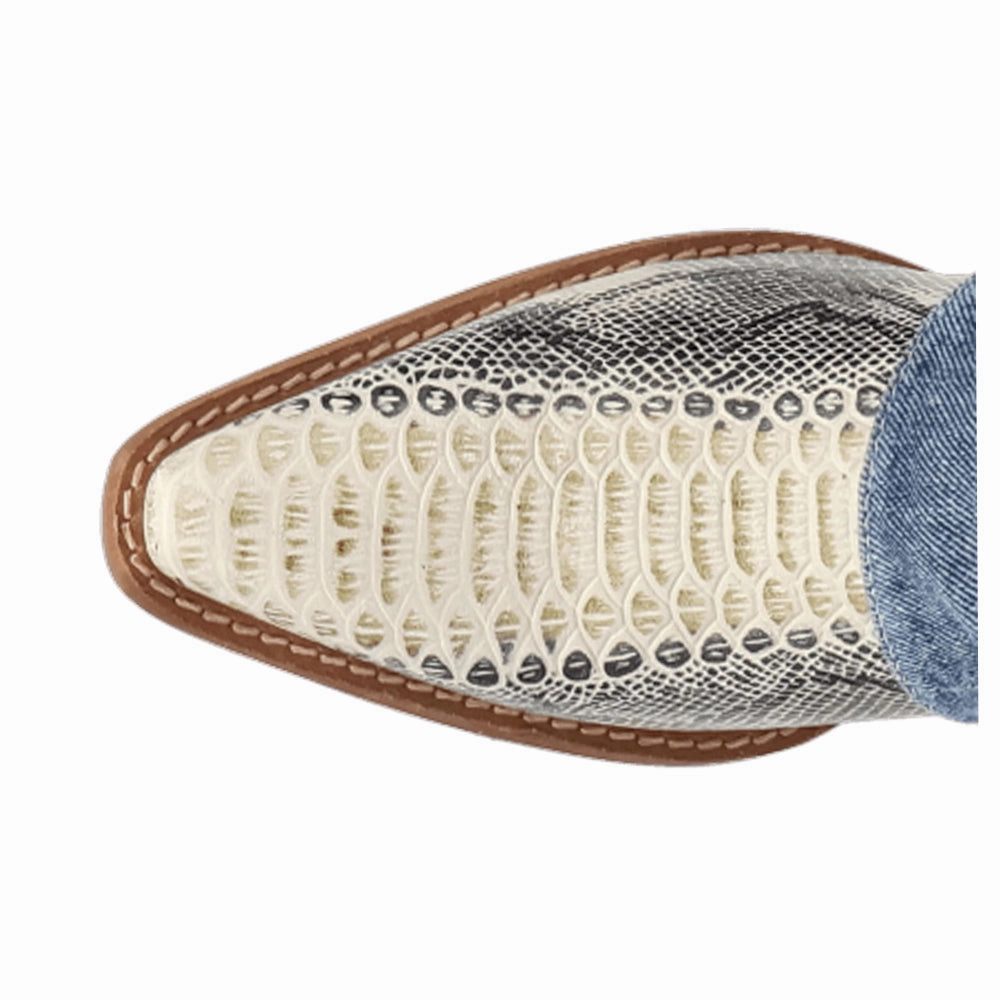 Denim Dream Snake Snip Toe Cowboy Booties Frost Season Quick Drying Remote Hiking