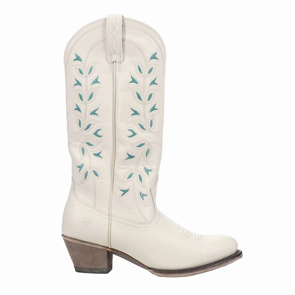 Desert Holly Embroidered Western Round Toe Cowboy Boots Neutral Pair
