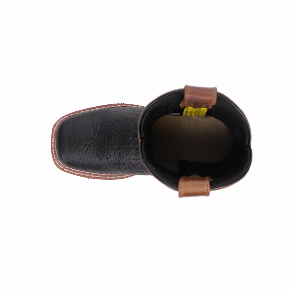 Comfort Lining Stylish Explorer Flexible Construction Little River Embroidered Square Toe Cowboy Boots (Toddler-Big Kid)