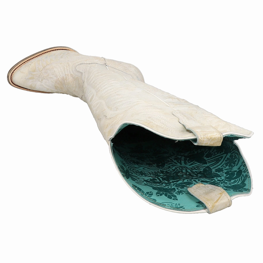 Mud Friendly Neutral palette Distressed Embroidered Round Toe Cowboy Boots