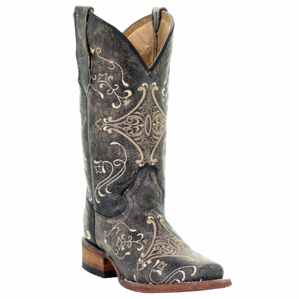 Cushioned Step All Day Wear Warm and Cozy Dragonfly Embroidered Square Toe Cowboy Boots
